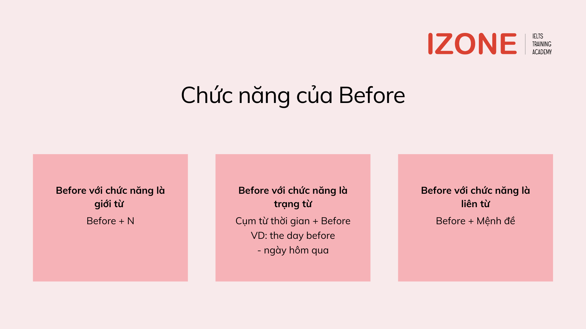 before là dấu hiệu của thì nào