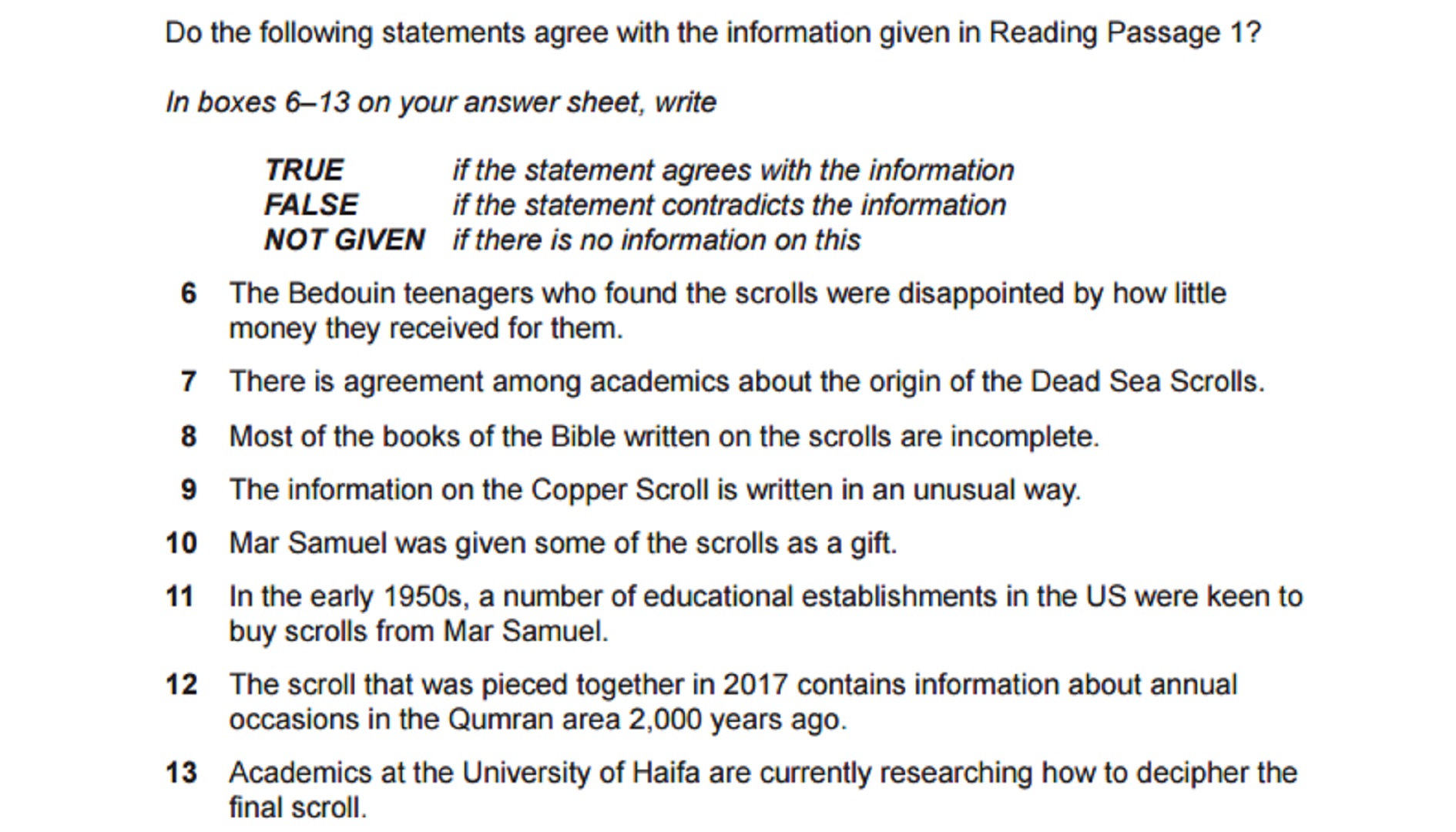 identifying information ielts reading